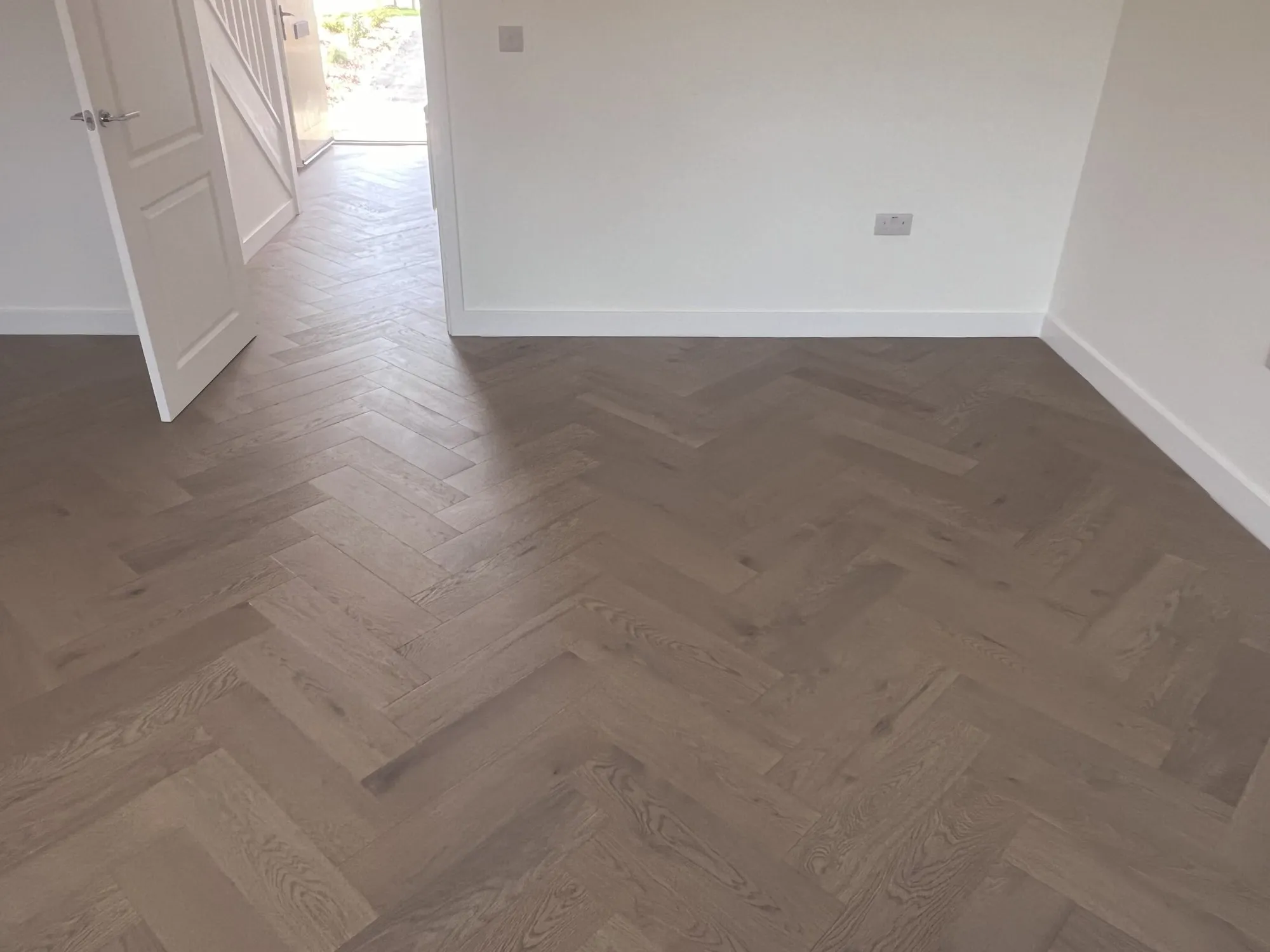 Engineered wood herringbone, floating, new build, Radley